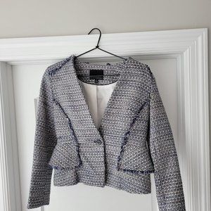 Banana Republic Boucle Navy & White Jacket size 2